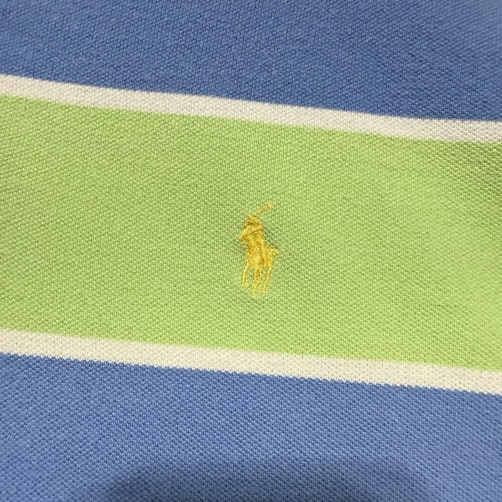 VTG Polo Ralph Lauren Green Blue Polo Golf Shirt Size XL